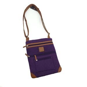 Unbranded Quilted Crossbody Bag, Purple, Adjustable Strap